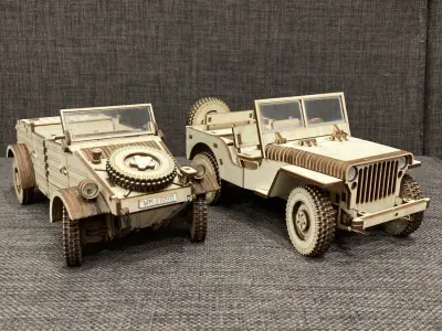 Willys MB in 16 scale for CNC Laser cut 3D print model