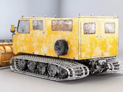 Thiokol Spryte Snowcat and Snowplow Dirt 3D model