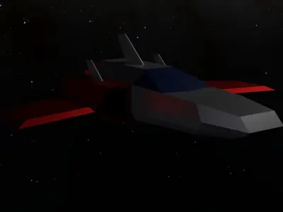 Game Ready Small Spaceship Low-poly 3D model