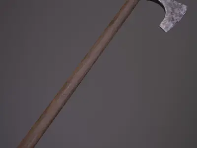 Iron battle Axe Low-poly 3D model purchase