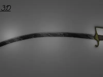 Damascus Steel Sabre Low-poly 3D model