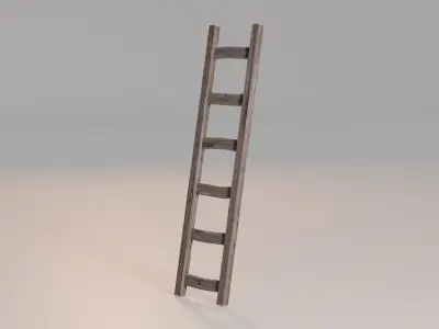 Wooden ladder Low-poly 3D model
