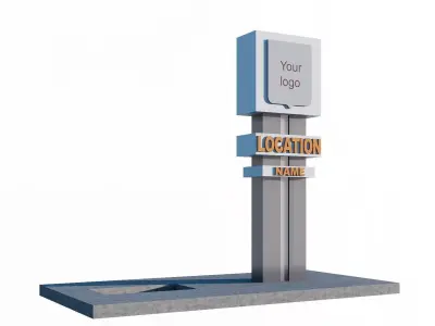 welcome signs Low-poly 3D model
