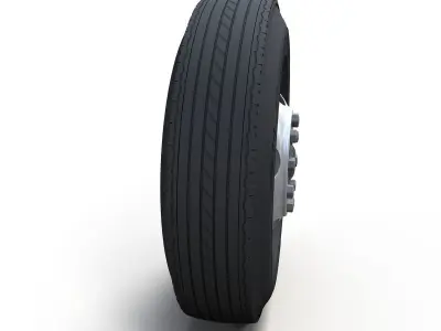 Old bus steel wheel 3D model