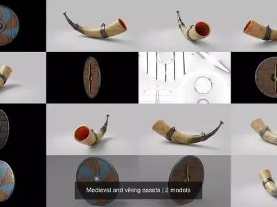 Medieval and viking assets 3D Model Pack