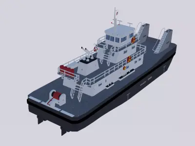 Push Boat Ferry 3D model