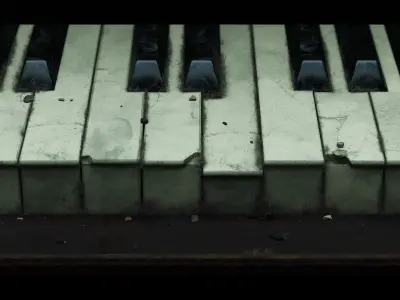 Old Antique Piano 3D model