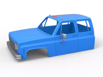Shell of Vintage Transporter truck Scale 1 to 25 3D print model