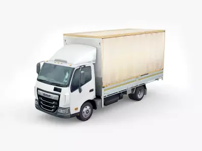 DAF LF box truck 2020 Low-poly 3D model