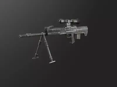 QBU 88 Sniper Rifle  Low-poly 3D model