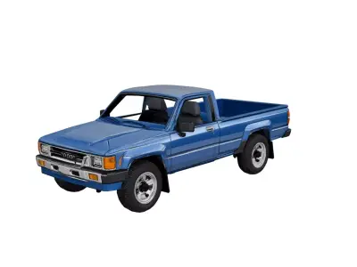 1985 Toyota Hilux Low Poly Classic Pickup Truck Low-poly 3D model
