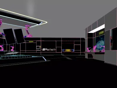 Smart Manufacturing Exhibition Scene 3D model