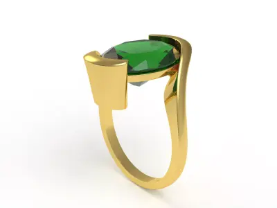Oval Diamond Solitaire Ring 3D print model purchase