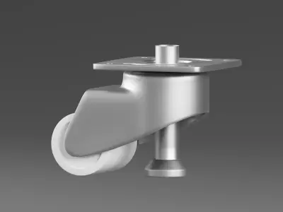 Industrial Caster Wheel with Brake Heavy Duty Equipment Roller 3D model