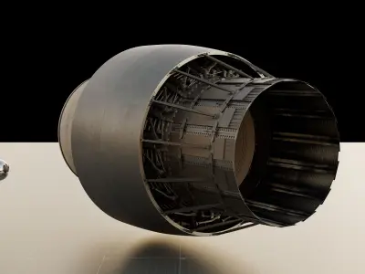 Jet engine nozzle 3D model purchase
