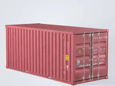 Container 20ft Red 3D model