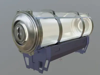 sci-fi sleeping or hybernation chamber pod Low-poly 3D model