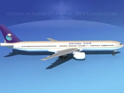 Boeing 777-300 MP Saudi Arabian Airlines 3D model