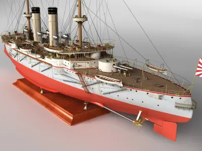 The armored cruiser "Asama". The Empire of Japan, 1900. 3D model