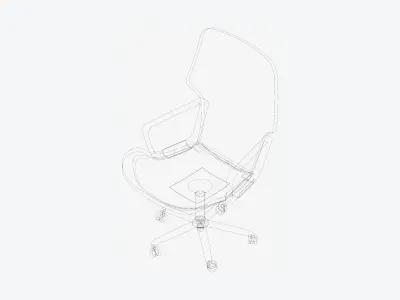 Chair - Office - Worksmart - High Back - Castors Low-poly 3D model