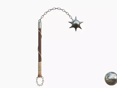 Medival One Ball Flail Low-poly 3D model