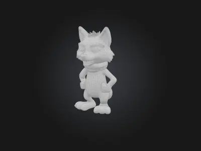 Cartoon Wolf Low-poly 3D model