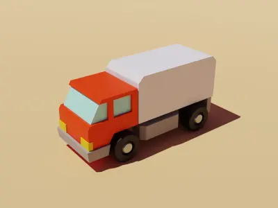 Truck Cartoon Cute Low Free 3D model