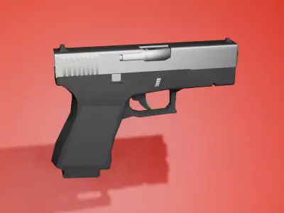 Realistic Handgun game ready 3DModel Low-poly 3D model