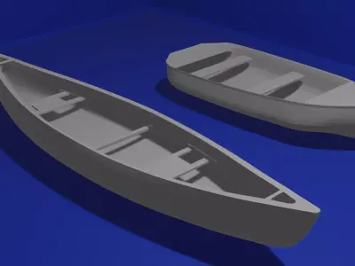 Canoe Boat 3D Model  3D model