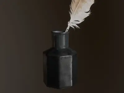 Ink Bottle Low-poly 3D model