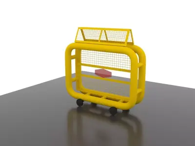 Police Barrier Low-poly 3D model