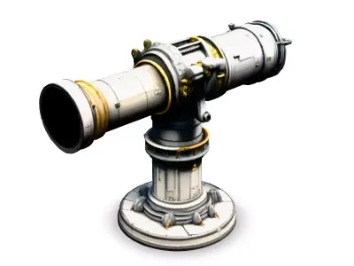 SciFi Telescope Futuristic Observatory Prop Low-poly 3D model