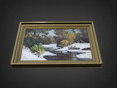 River  Oil Painting 3D model Low-poly 3D model