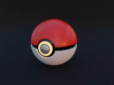 Pokeboll pokemon ball Low-poly 3D model