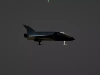 hyper space jet low poly Low-poly 3D model