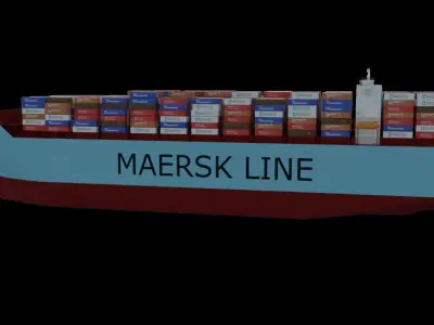 Container ship 3D model get