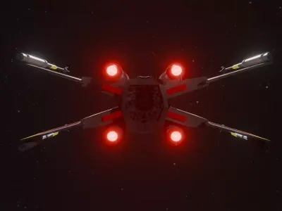 X wing star wars Low-poly 3D model by jeffersonpereira3554