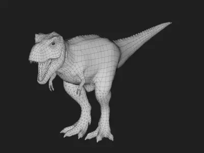 dinosaur Low-poly 3D model 23