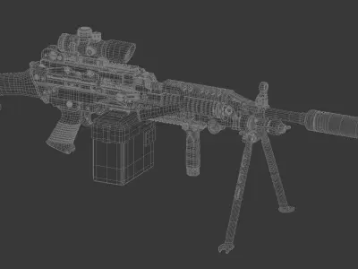 Mk 48 Light Weight Machine Gun 3D model