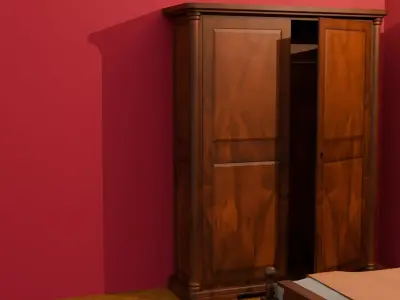 Vintage Interior Furniture Collection UNITY URP MATERIALS Low-poly 3D model