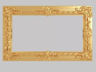 Classic frame of luxurious gold interior inlaid gold leaf CNC Texture order