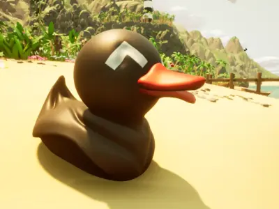Stylized Dark Rubber Duck Shower Toy FREE MODEL Free low-poly 3D model