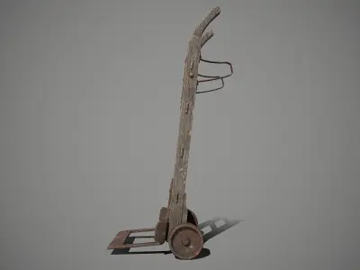 Old HandTruck  PBR low poly 3d model Low-poly 3D model