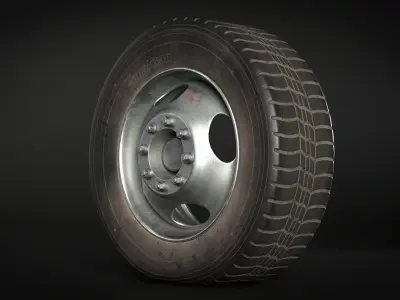Old Wheel Low-poly 3D model