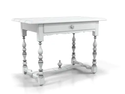French Antique Oak Table 3D model