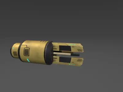 Spaceship weapone Low-poly 3D model