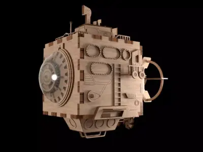 Wooden submarine 3D model