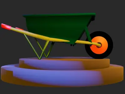 BROUETTE wheelbarrow Low-poly 3D model