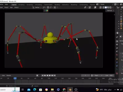 3d spider robot riged  3D model