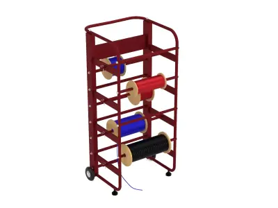 Industrial Wire Roll Trolley 3D model purchase